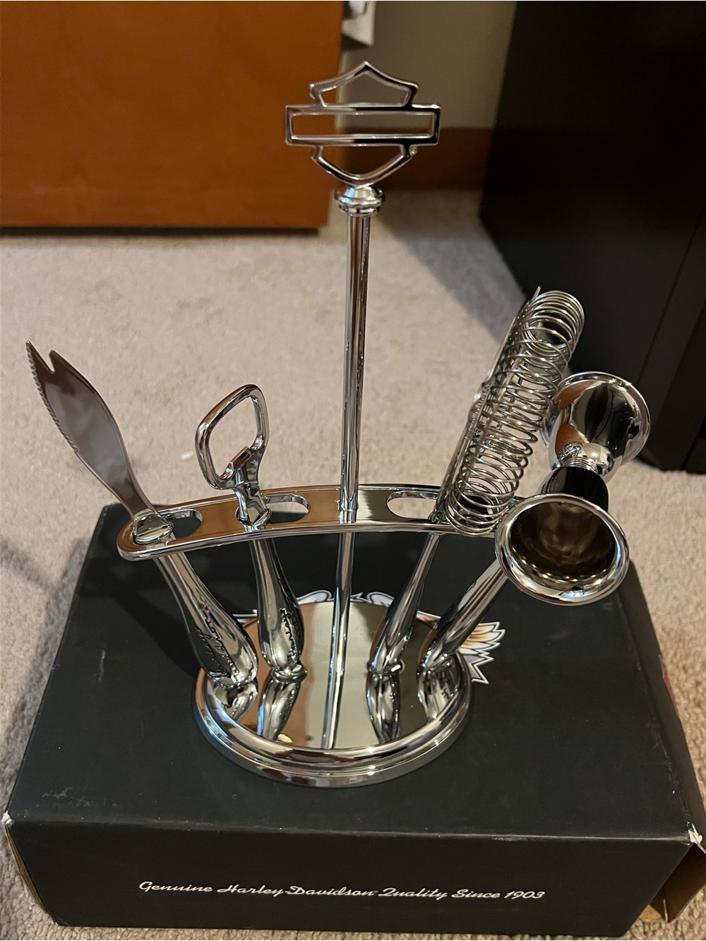 Harley-Davidson Chrome Bar Tool Set - Silver Mirror Finish